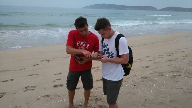 10.4 Volunteers collecting another egg case for the project